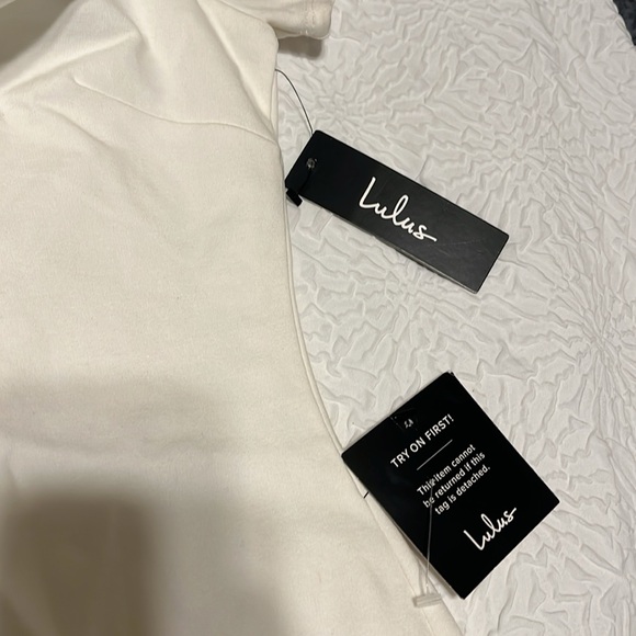 Lulu's Cream Off-Shoulder Sheath Mini Dress - Picture 5 of 6